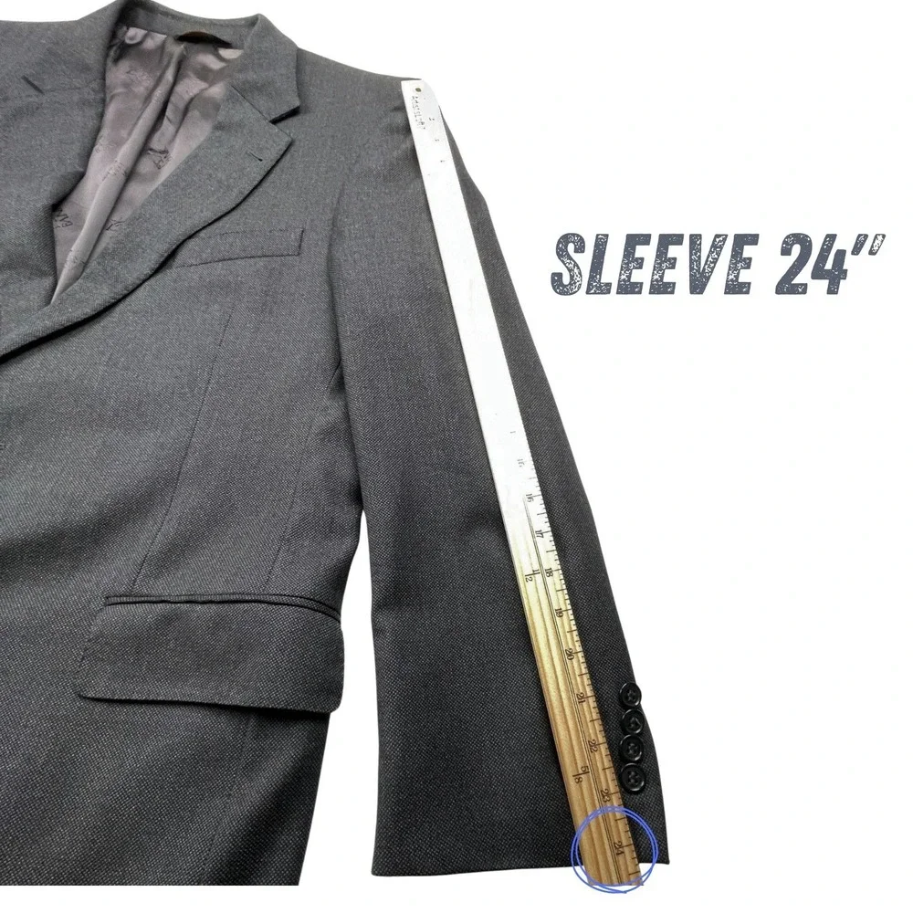 Jos. A. Bank Signature Gold 44L Blazer Wool Birdseye‎ Weave Jacket Charcoal Gray